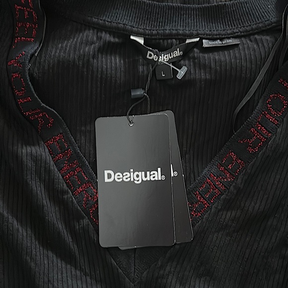 Desigual NWT “Feel Your Energy” Black Long Sleeve Shirt Top  **Size L** 🔥🔥 - Picture 5 of 5